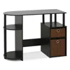 Furinno 15111 Jaya Simplistic Computer Study Desk With Bin Drawers, Espresso
