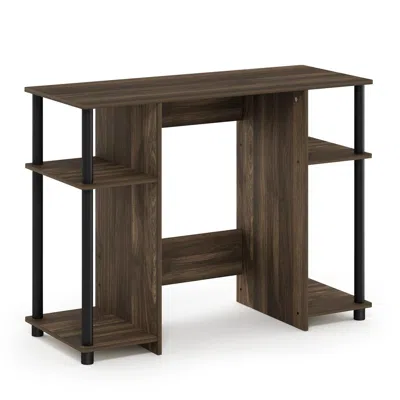 Furinno 15112 Jaya Compact Computer Study Desk, Columbia Walnut/black In Brown