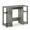 Furinno 15112 Jaya Compact Computer Study Desk, French Oak Grey/black