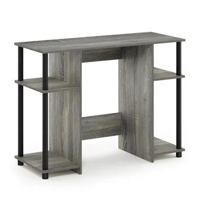 Furinno 15112 Jaya Compact Computer Study Desk, French Oak Grey/black