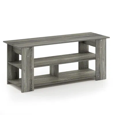 Furinno 15118 Jaya Tv Stand Up To 50-inch, French Oak Grey/black In Gray