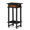 Furinno 17017 Turn-n-tube Tall End Table With Bin, Espresso/brown