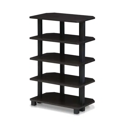 Furinno 17037ex/bk Turn-n-tube 5-tier Corner Storage Shelf, Espresso/black