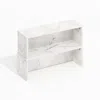 Furinno 18-inch Kitchen Counter Stackable Organizer Shelf, Light Marble, Set Of 2 In White