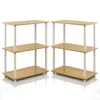 Furinno 2-10024be Turn-n-tube 3-tier Compact Multipurpose Shelf Display Rack, Beech, Set Of 2