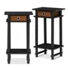 Furinno 2-17017 Turn-n-tube Tall End Table With Bin, Espresso/brown, Set Of 2