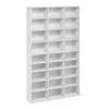 Furinno 24-shelf Multimedia Media Storage Tower Rack With Adjustable Shelves, White In White