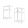 Furinno 3-tier Industrial Metal Frame End Table With Storage Shelves, 2-pack