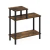 Furinno 3-tier Rectangular Sofa Side Table, End Table With Open Shelves In Brown