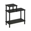 Furinno 3-tier Rectangular Sofa Side Table, End Table With Open Shelves, Espresso/black