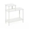 Furinno 3-tier Rectangular Sofa Side Table, End Table With Open Shelves, White/white