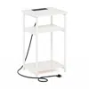 Furinno 3-tier Usb And Type-c Charging Port Open Storage Side Table With Metal Frame
