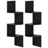 Furinno 3 Tier Wall Mount Floating Corner Radial Shelf, Set Of 2, Espresso