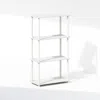 Furinno 4-tier Multipurpose Shelf Display Rack, Shelving Unit, Bookcase, White/white