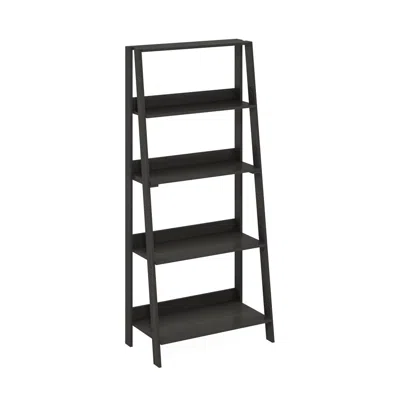 Furinno 5-tier Ladder Bookcase Display Shelf, Espresso In Black