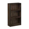 Furinno 99736 Basic 3-tier Bookcase Storage Shelves, Columbia Walnut/black
