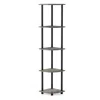 Furinno 99811 Turn-n-tube 5 Tier Corner Display Rack Multipurpose Shelving Unit, French Oak Grey/black
