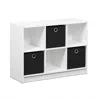Furinno 99940 Basic 3x2 Bookcase Storage W/bins, White/black