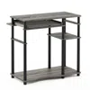 Furinno Abbott Computer Desk With Bookshelf, French Oak Grey/black, 17097gyw/bk