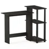 Furinno Abbott Corner Computer Desk With Bookshelf, Espresso/black, 16086r1ex/bk