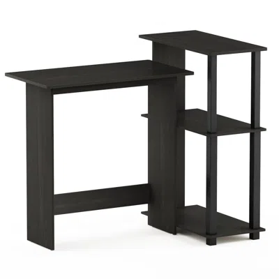 Furinno Abbott Corner Computer Desk With Bookshelf, Espresso/black, 16086r1ex/bk