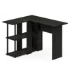 Furinno Abbott L-shape Desk With Bookshelf, Espresso/black, 17092ex/bk