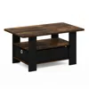 Furinno Andrey Coffee Table With Bin Drawer, Amber Pine/black