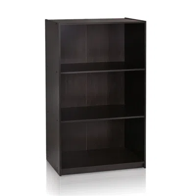 Furinno Basic 3-tier Bookcase Storage Shelves, Espresso