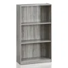 Furinno Basic 3-tier Bookcase Storage Shelves, French Oak Grey, 99736gyw