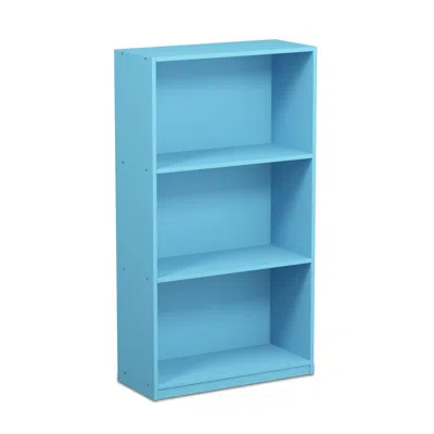 Furinno Basic 3-tier Bookcase Storage Shelves, Light Blue, 99736lbl