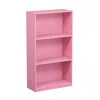 Furinno Basic 3-tier Bookcase Storage Shelves, Pink, 99736pi