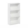 Furinno Basic 3-tier Bookcase Storage Shelves, White/white In White