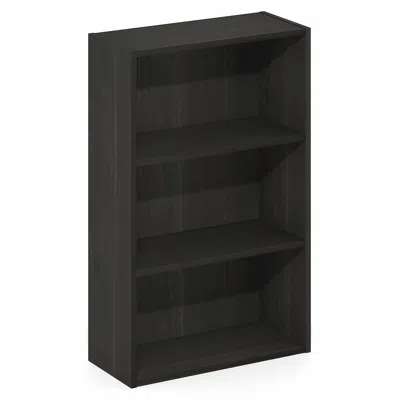 Furinno Basic 3-tier Open Shelf Bookcase, Bookshelf, Storage Organizer, Espresso In Black