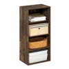 Furinno Basic 4-tier Open Shelf Bookcase, Bookshelf, Storage Organizer, 11 X 17 X 35 In Brown