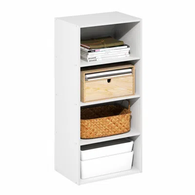 Furinno Basic 4-tier Open Shelf Bookcase, Bookshelf, Storage Organizer, 11 X 17 X 35