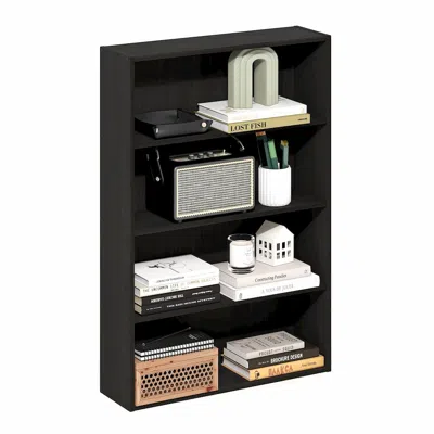 Furinno Basic 4-tier Open Shelf Bookcase, Bookshelf, Storage Organizer, 6 X 24 X 35