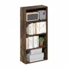 Furinno Basic 4-tier Open Shelf Bookcase, Bookshelf, Storage Organizer, 7 X 17 X 35 In Brown