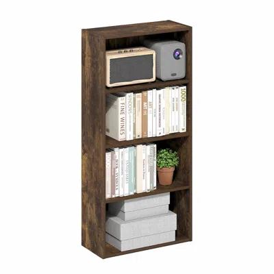 Furinno Basic 4-tier Open Shelf Bookcase, Bookshelf, Storage Organizer, 7 X 17 X 35
