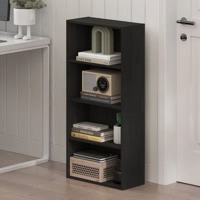 Furinno Basic 4-tier Open Shelf Bookcase, Bookshelf, Storage Organizer, 7 X 17 X 35 In Espresso