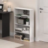 Furinno Basic 4-tier Open Shelf Bookcase, Bookshelf, Storage Organizer, White In White