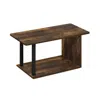 Furinno Basic Home Living Coffee Table, Amber Pine/black In Brown