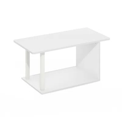Furinno Basic Home Living Coffee Table, White/white