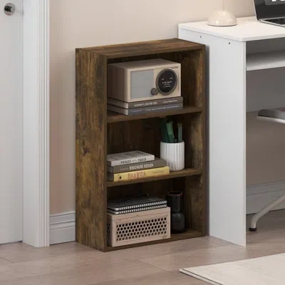 Furinno Basic Open Shelf Bookcase, Bookshelf, Storage Organizer, Amber Pine