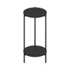 Furinno Besi 2-tier Modern Tall Round Side End Table With Sturdy Metal Legs, Americano In Black