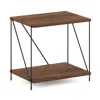 Furinno Besi Industrial Multipurpose Side Table With Metal Frame, Walnut Cove