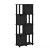 Furinno Brahms 5-tier Storage Shelf With 4 Doors, Black Oak/black
