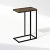 Furinno C-shaped Side Table, End Table For Couch, Sofa & Bed With Metal Frame