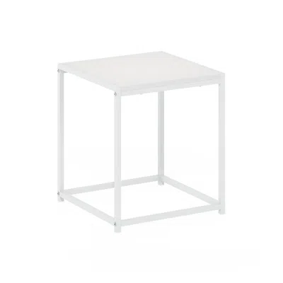 Furinno Camnus Modern Living End Table, Solid White/white