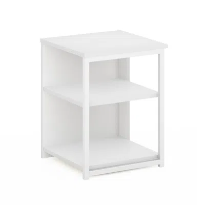 Furinno Camnus Modern Living End Table, Solid White/white