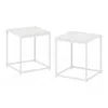 Furinno Camnus Modern Living End Table, Solid White/white, Set Of 2 In White